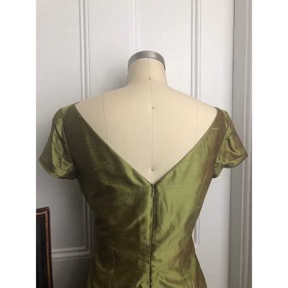 Tahari-Raw Silk-Iridescent-1940s-Evening Dress - Picture 6 of 7